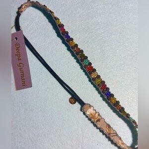 Headband thin multicolor hand sewn by artisans comfortable elastic band
